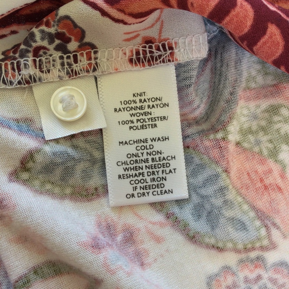 LOFT Multi Color Floral Mixed Ruffle Top S - Picture 7 of 9